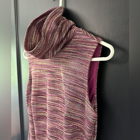 Chetta B Knit Metallic Turtleneck Sleeveless Dress Mauve Oink Purple Gold - Picture 3 of 7